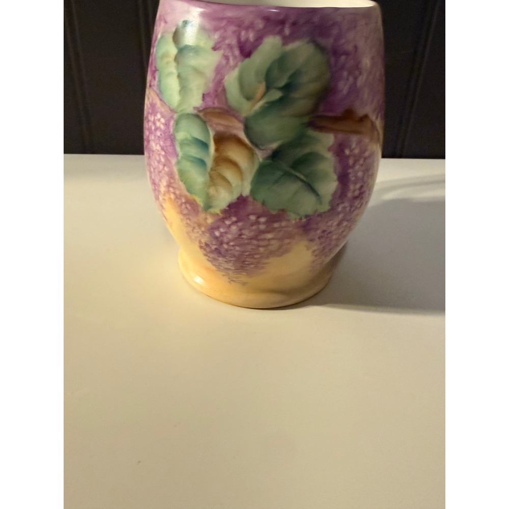 Jean Pouyat Limoges France Antique Hand Painted Lilac Floral Porcelain Mug JPL